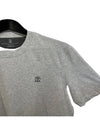 Crew Neck Regular Fit Short Sleeve T-Shirt Grey - BRUNELLO CUCINELLI - BALAAN 4