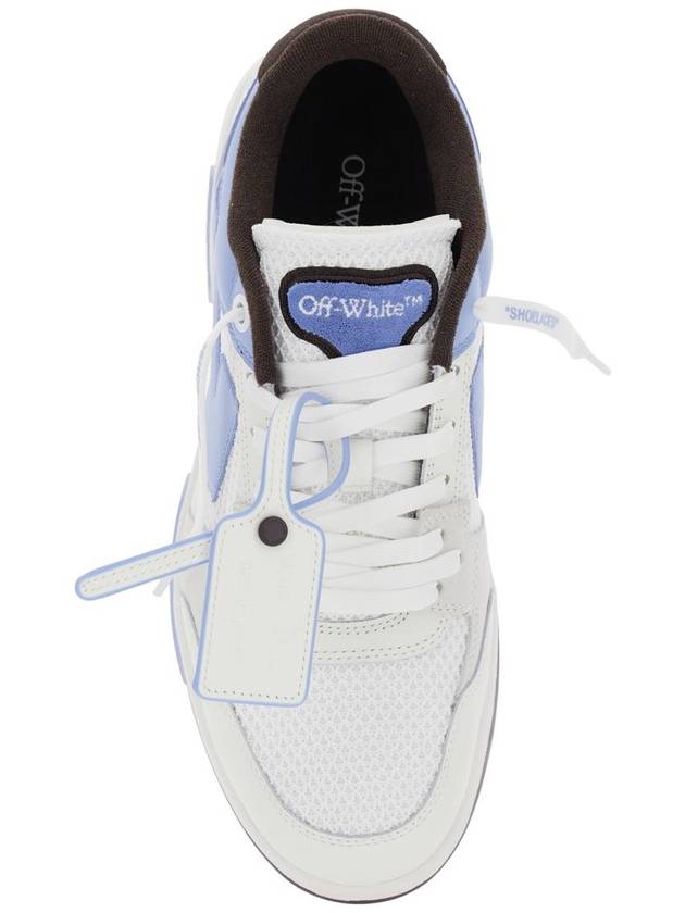 'Out Of Office' Blue Low Sneakers With Arrow Motif And Zip-Tie Tag In Fabric And Leather Man - OFF WHITE - BALAAN 4