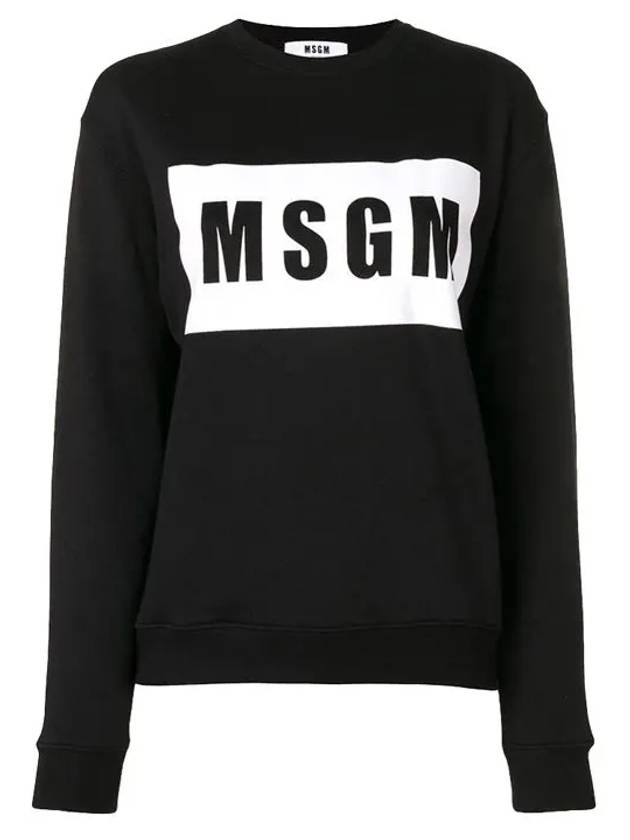 Box Logo Print Sweatshirt Black - MSGM - BALAAN 2