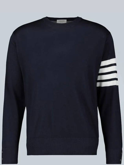 4 Bar Stripe Classic Wool Knit Top Navy - THOM BROWNE - BALAAN 2