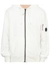 Light Fleece Zip Up Hoodie White - CP COMPANY - BALAAN 2