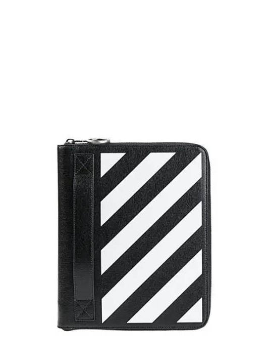 Diag Clutch Bag Black White - OFF WHITE - BALAAN 2