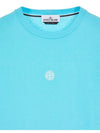 Garment Dyed Lettering One Print Cotton Jersey Short Sleeve T-Shirt Turquoise - STONE ISLAND - BALAAN 5