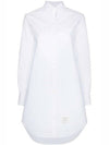 Women's Hidden Oxford Shirt Long Dress White - THOM BROWNE - BALAAN 2