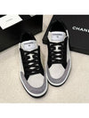 Men's Sneakers Calfskin Suede Bold Lettering Gray Black - CHANEL - BALAAN 3