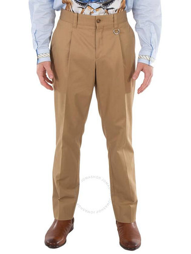 Burberry Men's Toasted Walnut Dover Cotton Gabardine Trousers, Brand Size 50 (Waist Size 34.3