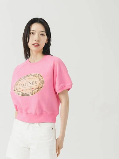 Matinee Vintage Label Half Sweat Shirt PINK - LE SOLEIL MATINEE - BALAAN 1