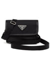 Triangle Logo Mini Re-Nylon Cross Bag Black - PRADA - BALAAN 1