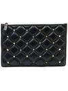 Women s Valentino TW2P0Q70NAP Black Gold Candy Stud Clutch gt Pouch Gangbuk used luxury goods - VALENTINO - BALAAN 2