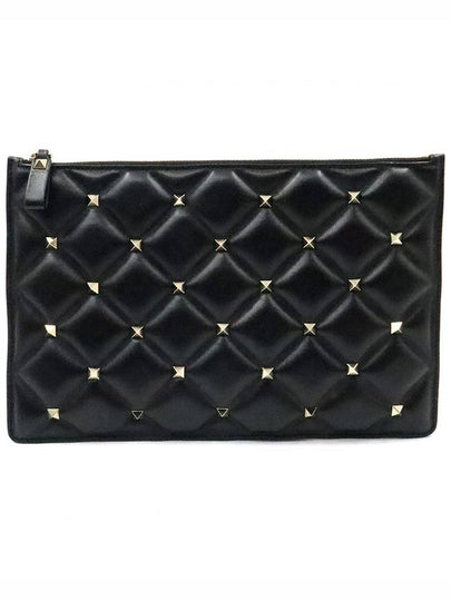 Women s Valentino TW2P0Q70NAP Black Gold Candy Stud Clutch gt Pouch Gangbuk used luxury goods - VALENTINO - BALAAN 2