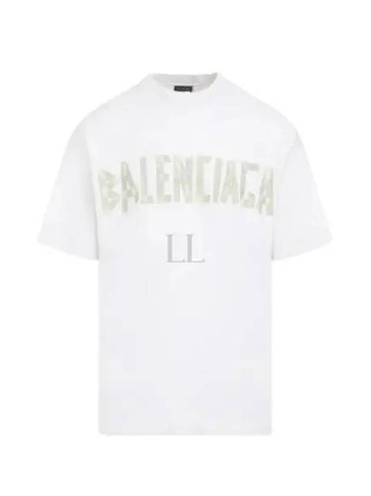 Tape Type Logo Medium Fit Short Sleeve T-Shirt White - BALENCIAGA - BALAAN 2