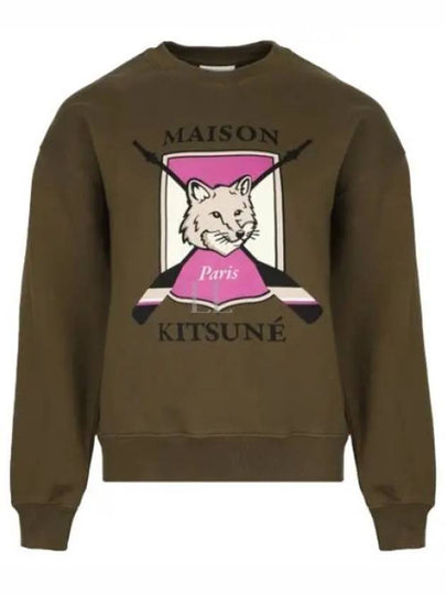 College Fox Print Sweatshirt Khaki - MAISON KITSUNE - BALAAN 2