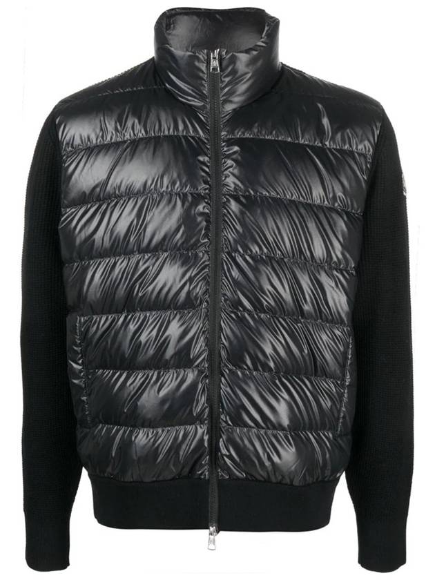 Men s Wool Knit Padding Zip up Black 9B00011 M1131 999 - MONCLER - BALAAN 1