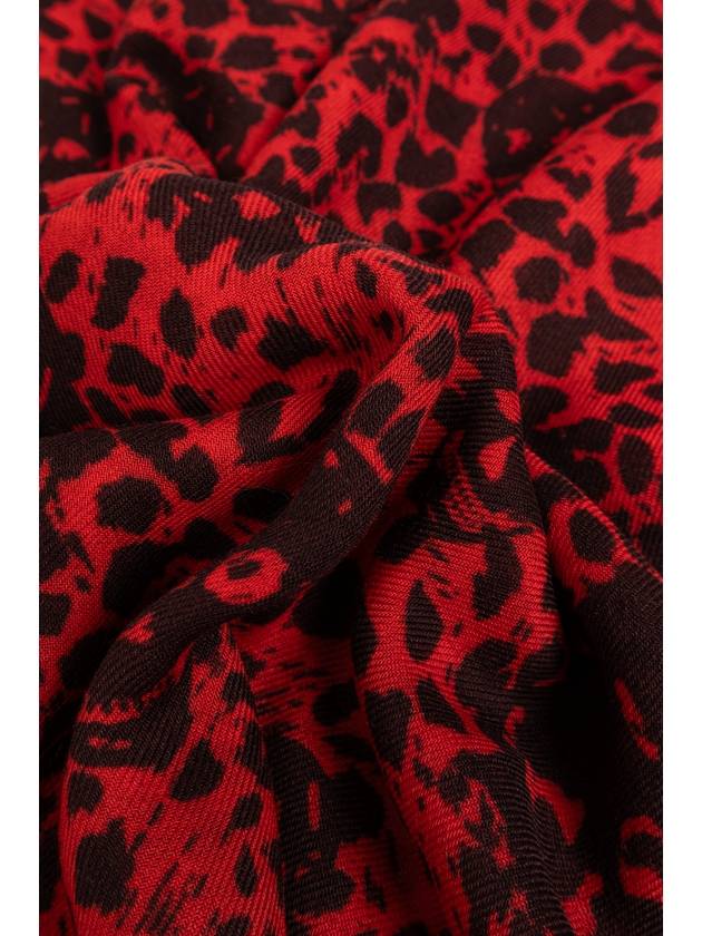 Leopard Skull Muffler Red - ALEXANDER MCQUEEN - BALAAN 4