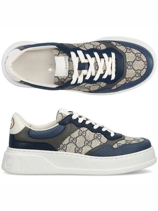 Men's GG Supreme Low Top Sneakers Blue Beige - GUCCI - BALAAN 2