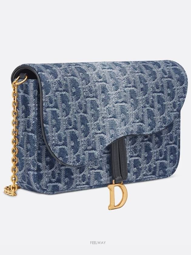 Saddle Chain Pouch Bag Blue - DIOR - BALAAN 3