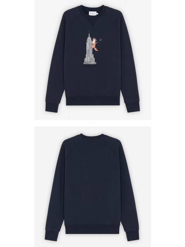 Men's Oly Empire Fox Cotton Sweatshirt Navy - MAISON KITSUNE - BALAAN 5