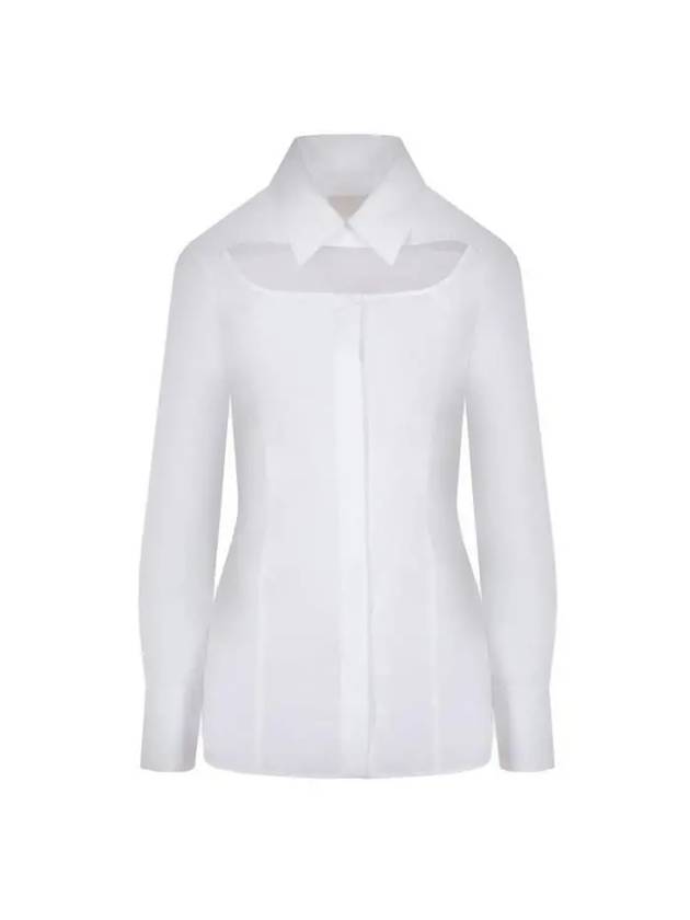 Cut out detail cotton slim shirt BW612214M6 100 - GIVENCHY - BALAAN 1