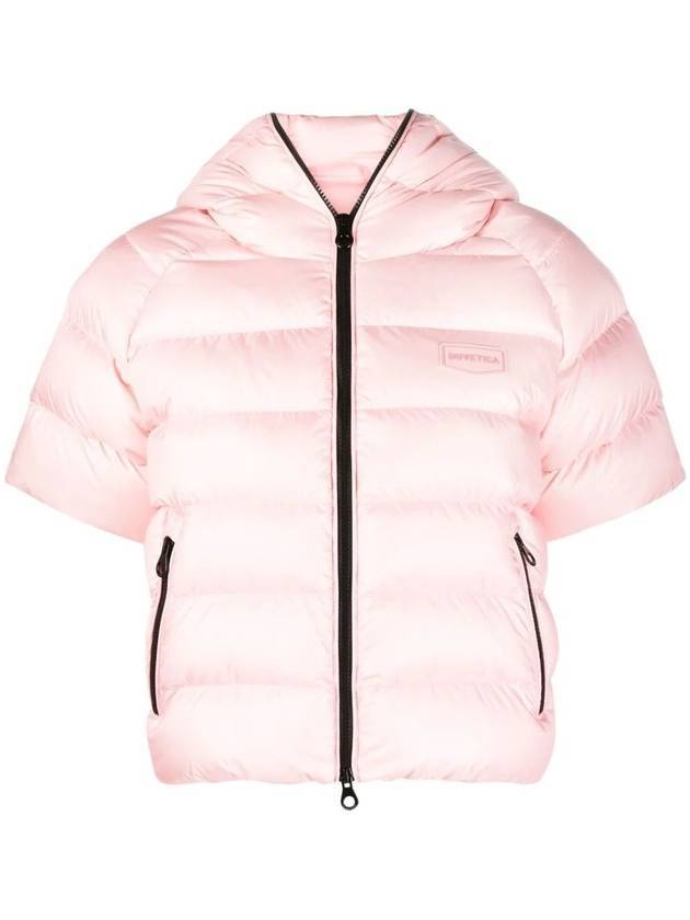 Sadalmelik Logo Patch Hooded Down Padding Pink - DUVETICA - BALAAN 1