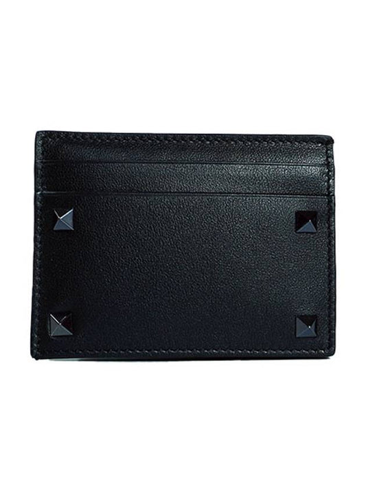 Rockstud Card Wallet Black - VALENTINO - BALAAN 2