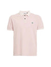 Logo Patch Washing Polo Shirt Pink - STONE ISLAND - BALAAN 2