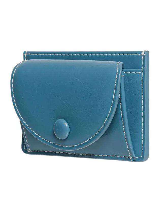 Dot Slim Pocket Mini Coin Transportation Card Wallet Dusty Blue - LE MASQUE - BALAAN 5