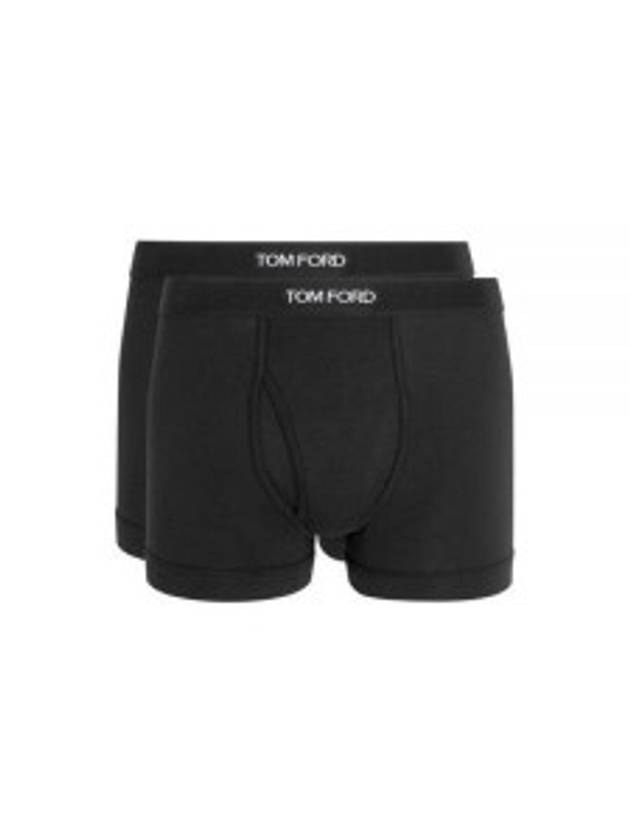 Men's Cotton Boxer Briefs Black 2 Pack - TOM FORD - BALAAN 2