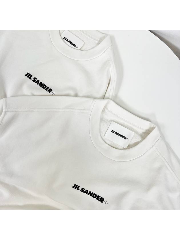 Men's Plus Logo Cotton Sweatshirt White - JIL SANDER - BALAAN 9