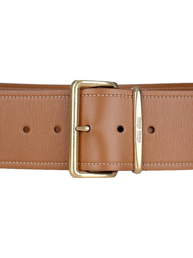 Metal Buckle Leather Belt Caramel - MIU MIU - BALAAN 9