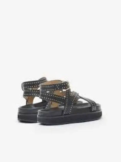 Neryse Studded Cross Strap Sandals Black - ISABEL MARANT - BALAAN 2