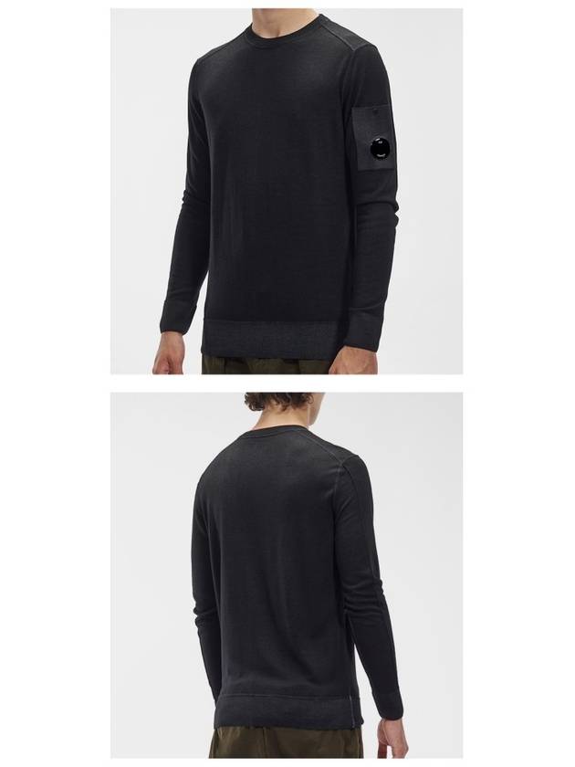 Merino Wool Plain Knit Top Black - CP COMPANY - BALAAN 6