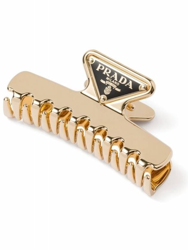 Women's Logo Metal Hair Clip Gold - PRADA - BALAAN 5