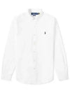 Embroidered Logo Long Sleeves Shirt White - POLO RALPH LAUREN - BALAAN 2