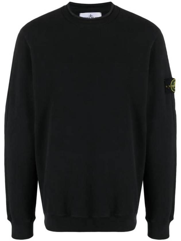 Stretch Cotton Fleece Mock Turtleneck Sweatshirt Black - STONE ISLAND - BALAAN 2