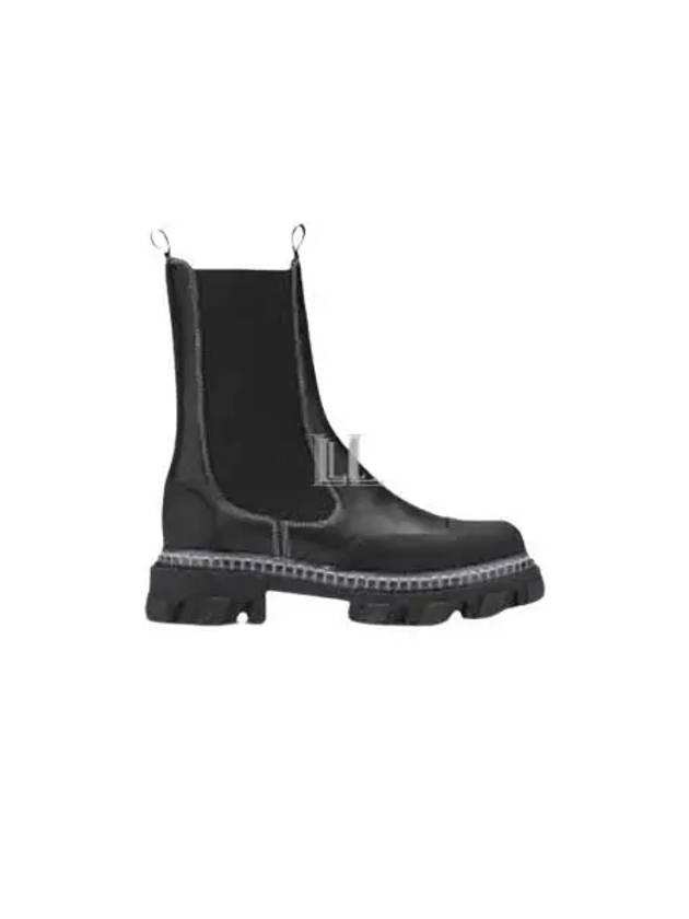 Cleated Mid Chelsea Boots Black - GANNI - BALAAN 2