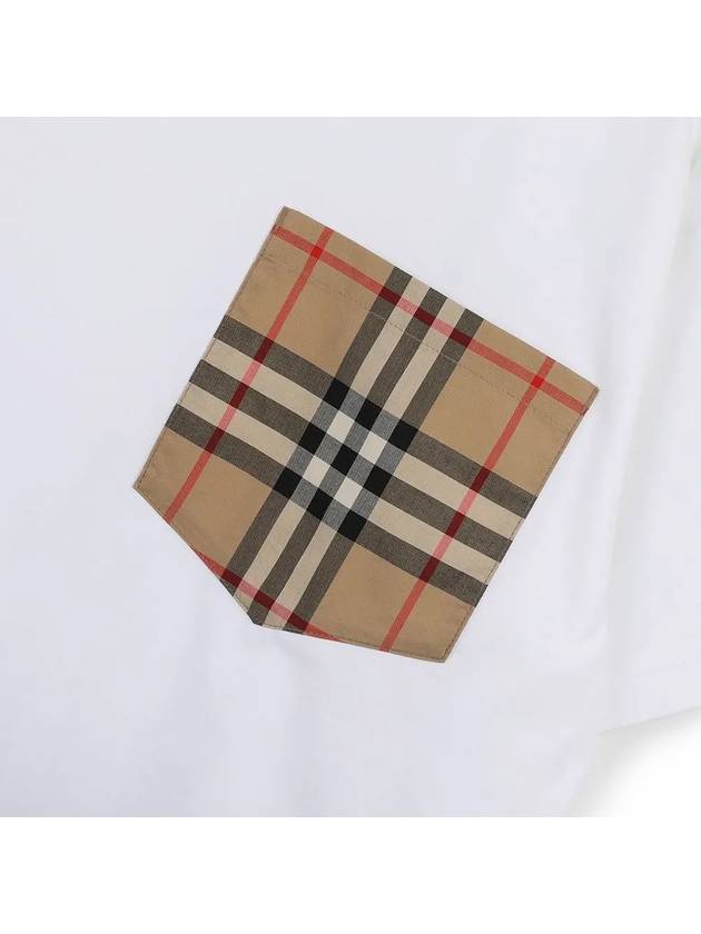 Check Cotton Short Sleeve T-Shirt White - BURBERRY - BALAAN 5