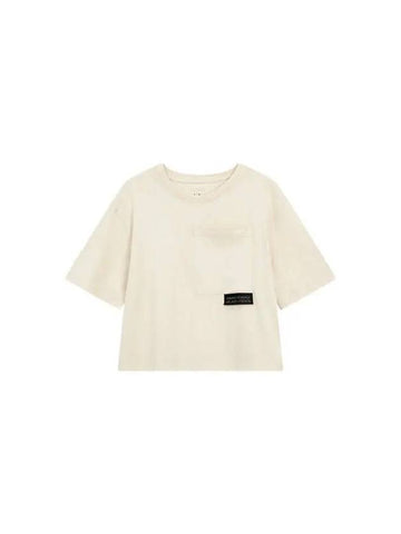 Women s Logo Label Pocket T Shirt Beige - ARMANI EXCHANGE - BALAAN 1