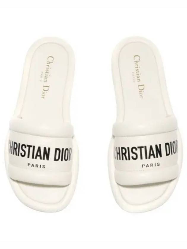 Every-D Embossed Lambskin Slippers White - DIOR - BALAAN 2