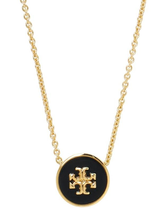 Kira Enamel Pendant Necklace Tory Gold Black - TORY BURCH - BALAAN 2