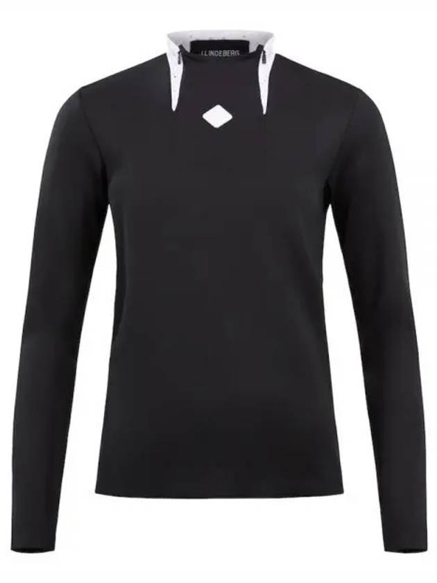 Golf Twinny Zip Mid Layer Long Sleeve T-Shirt Black - J.LINDEBERG - BALAAN 1