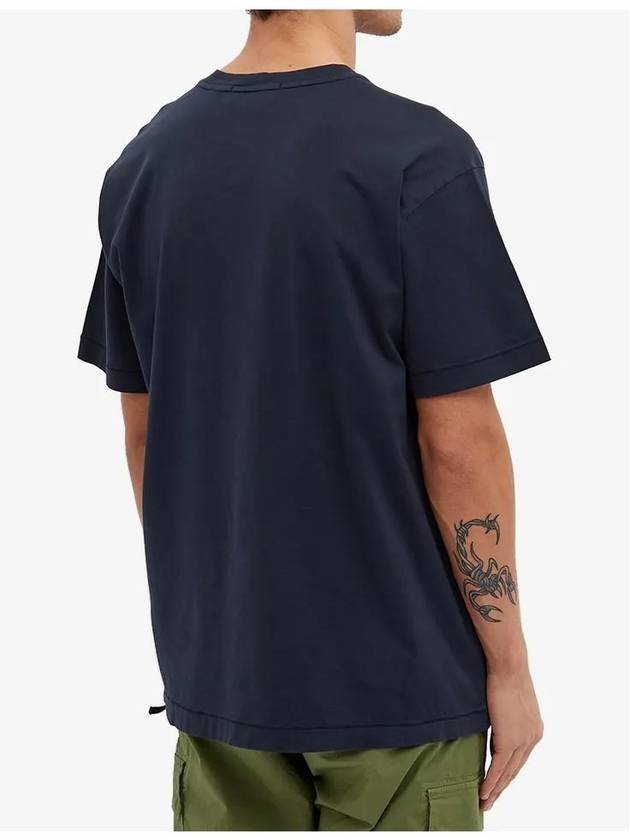 Logo Patch Short Sleeve T-Shirt Navy - STONE ISLAND - BALAAN 5