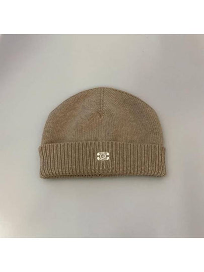 Triomphe Logo Beanie Beige - CELINE - BALAAN 2