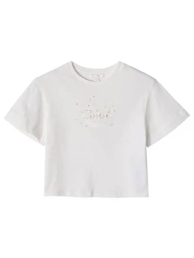 C20111 117 Logo Embroidered Kids Short Sleeve Tee - CHLOE - BALAAN 5