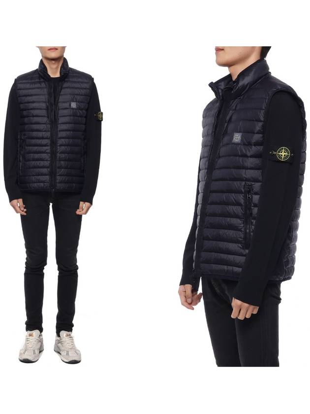 Men's Logo Patch Puffer Vest Navy - STONE ISLAND - BALAAN 3