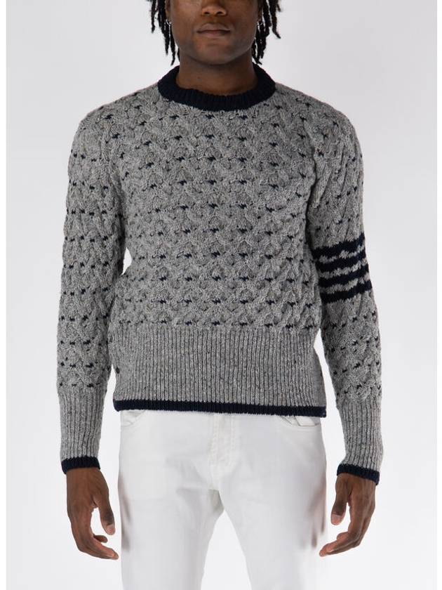 4 Bar Cable Knit Top Grey - THOM BROWNE - BALAAN 2