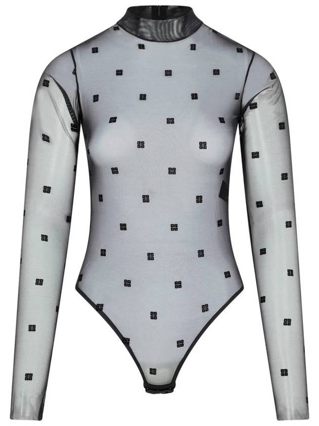 Women's Transparent Logo 4G Bodysuit Black - GIVENCHY - BALAAN 2