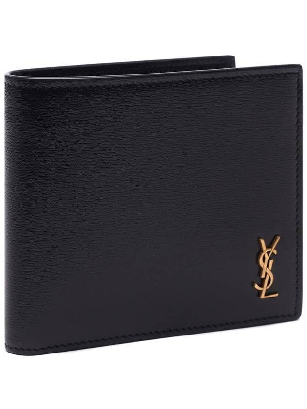 Tiny Monogram Half Wallet Black Gold - SAINT LAURENT - BALAAN 4