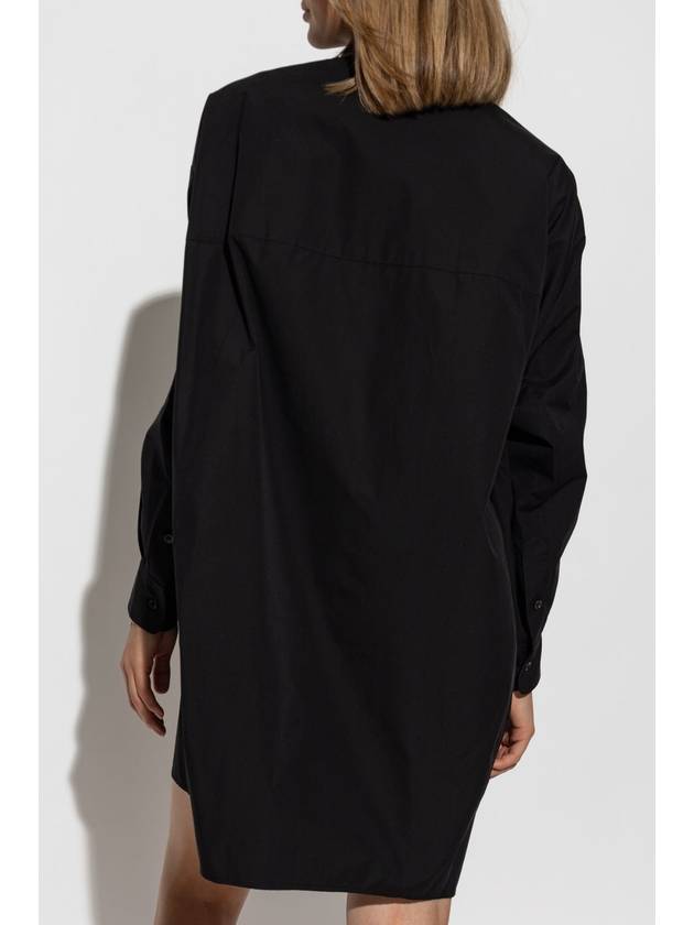 Women's Cotton Shirt Midi Dress Black - MARNI - BALAAN 5