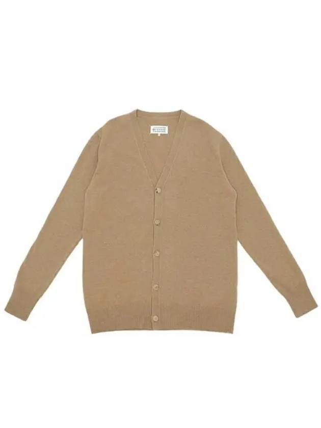 Signature Stitch V-neck Wool Cardigan Beige - MAISON MARGIELA - BALAAN 2