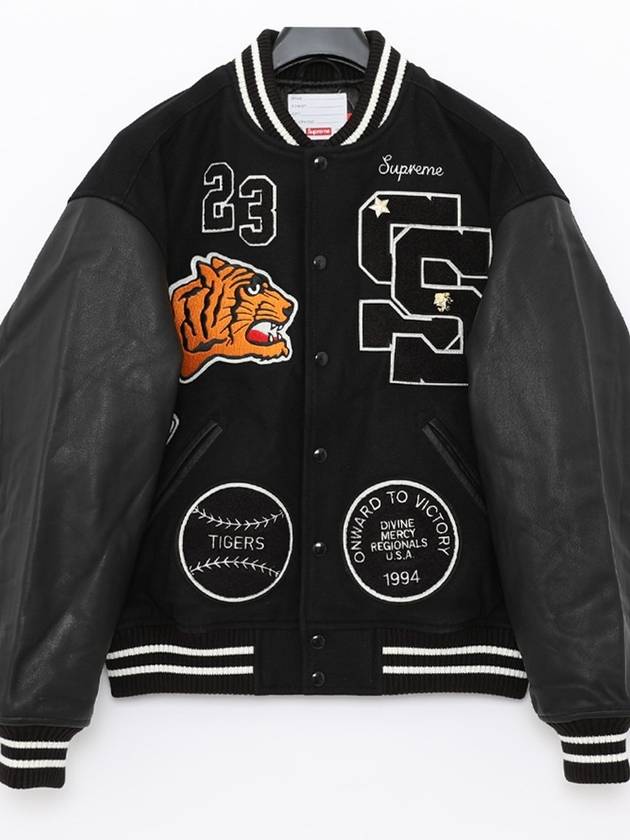 FW23J80 BLACK leather mix jacket - SUPREME - BALAAN 2